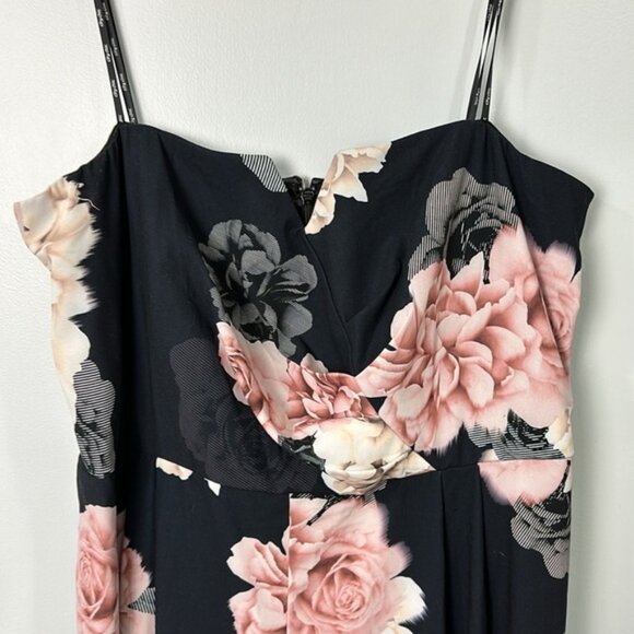City Chic Navy French Floral Strapless Jumpsuit Size 24 NWT - Picture 6 of 15